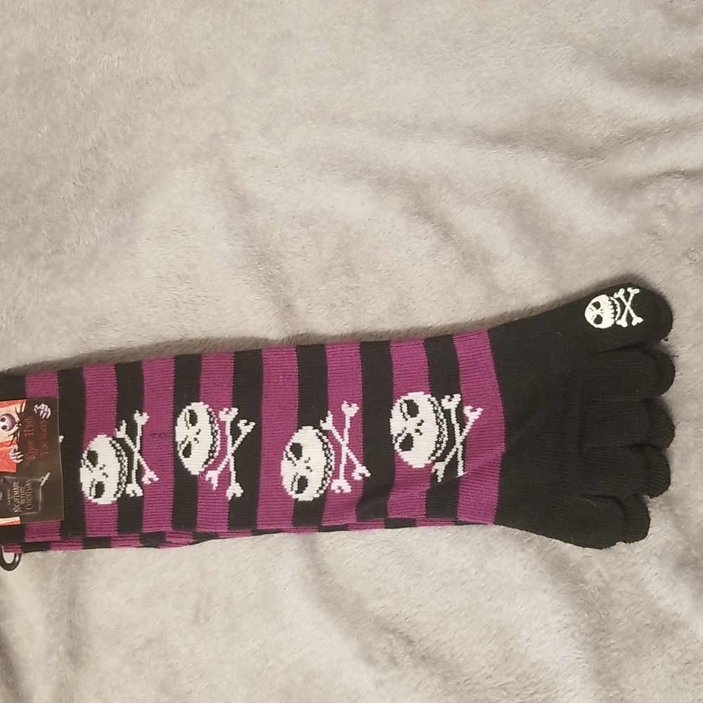 Disney's Nightmare before Christmas novelty knee high toe socks.